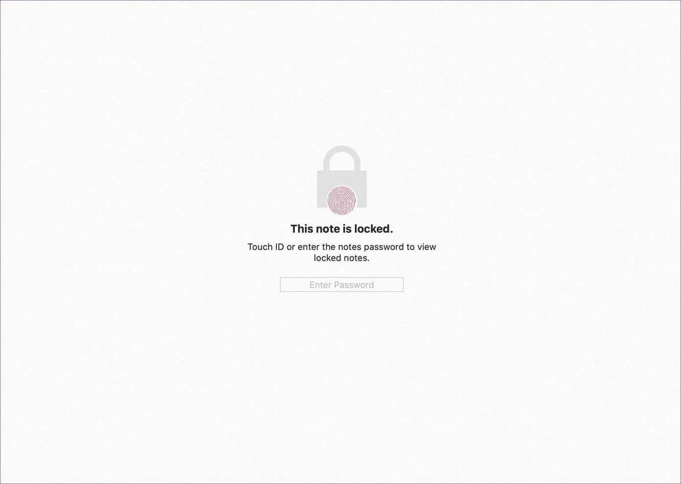 Unlock notes with touchid