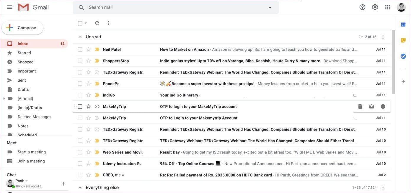 Unread first on web