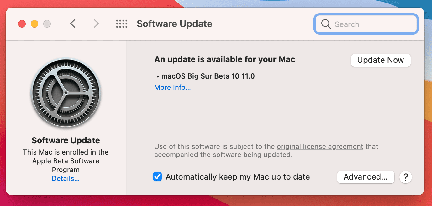 Update macos