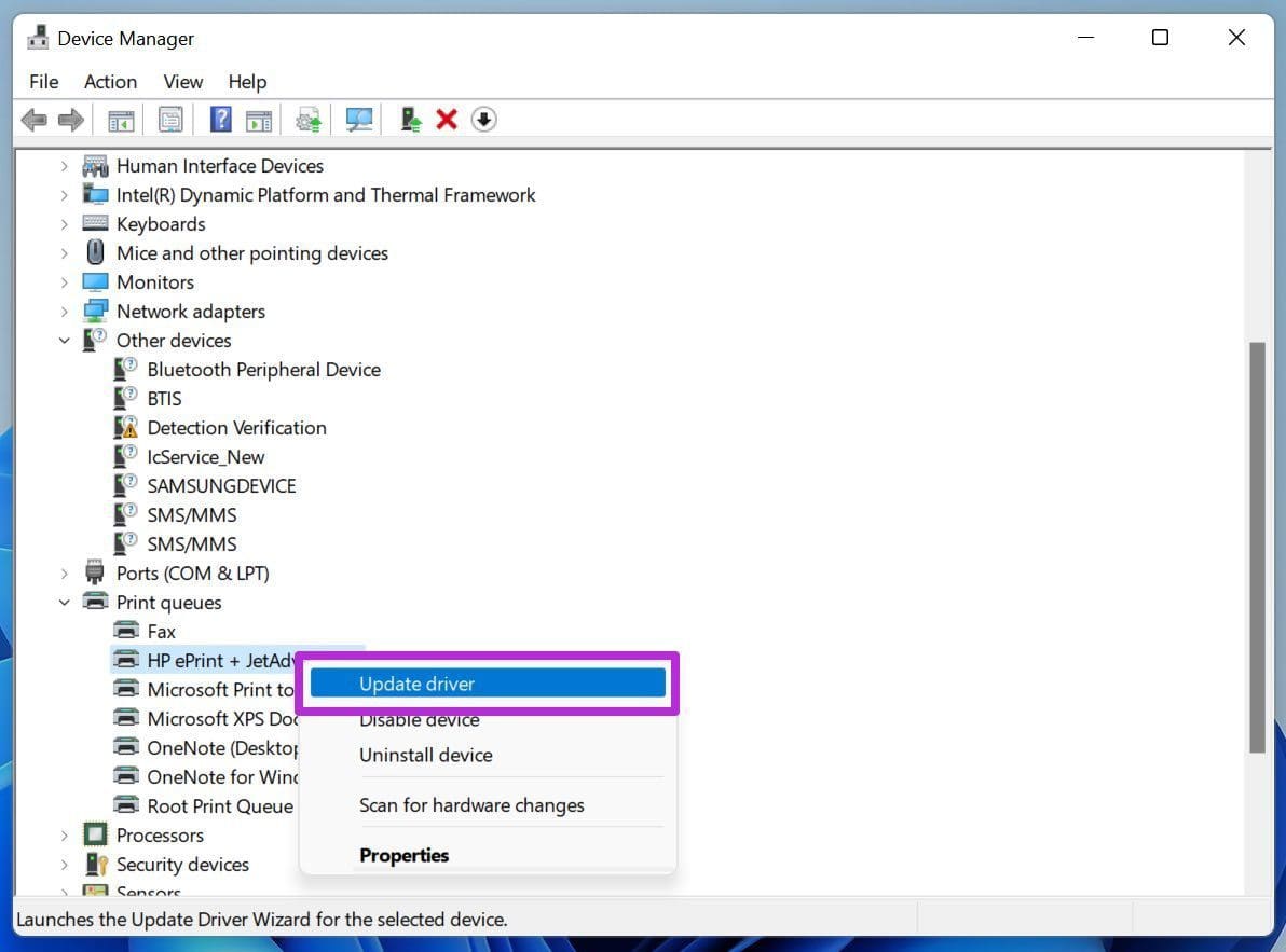 Update printer drivers