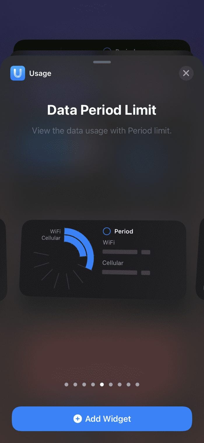 Usage widget