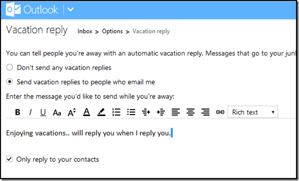 Vacation Reply