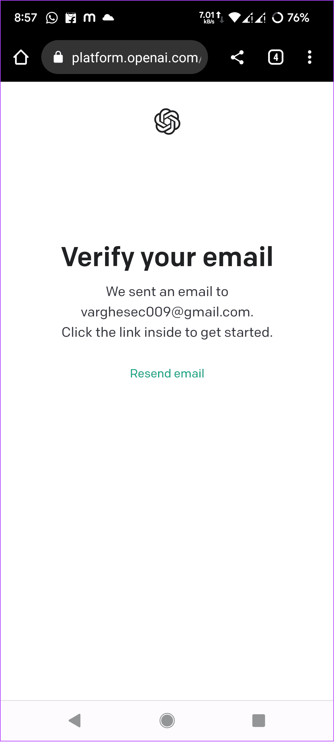 verify email