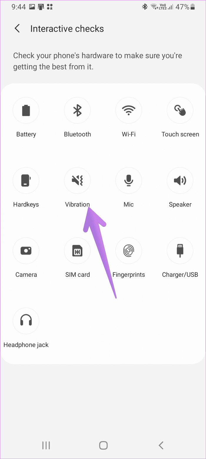 Vibration not working samsung phone 4