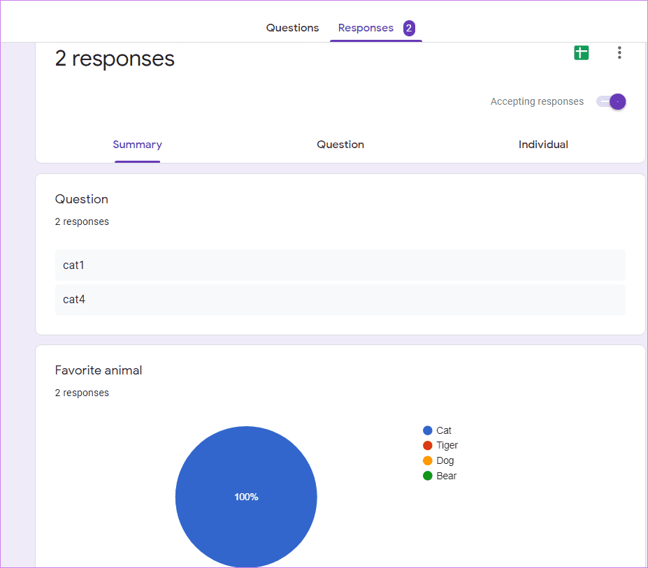 View answers on google forms 3