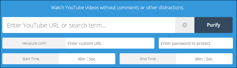 Viewpure Search Bar For Youtube