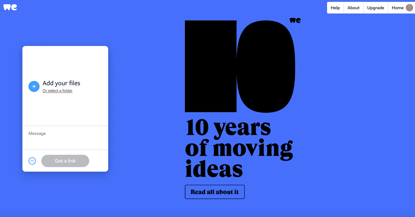 Wetransfer ui