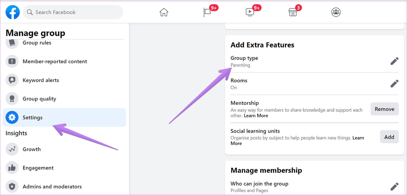 What are group types on facebook 1