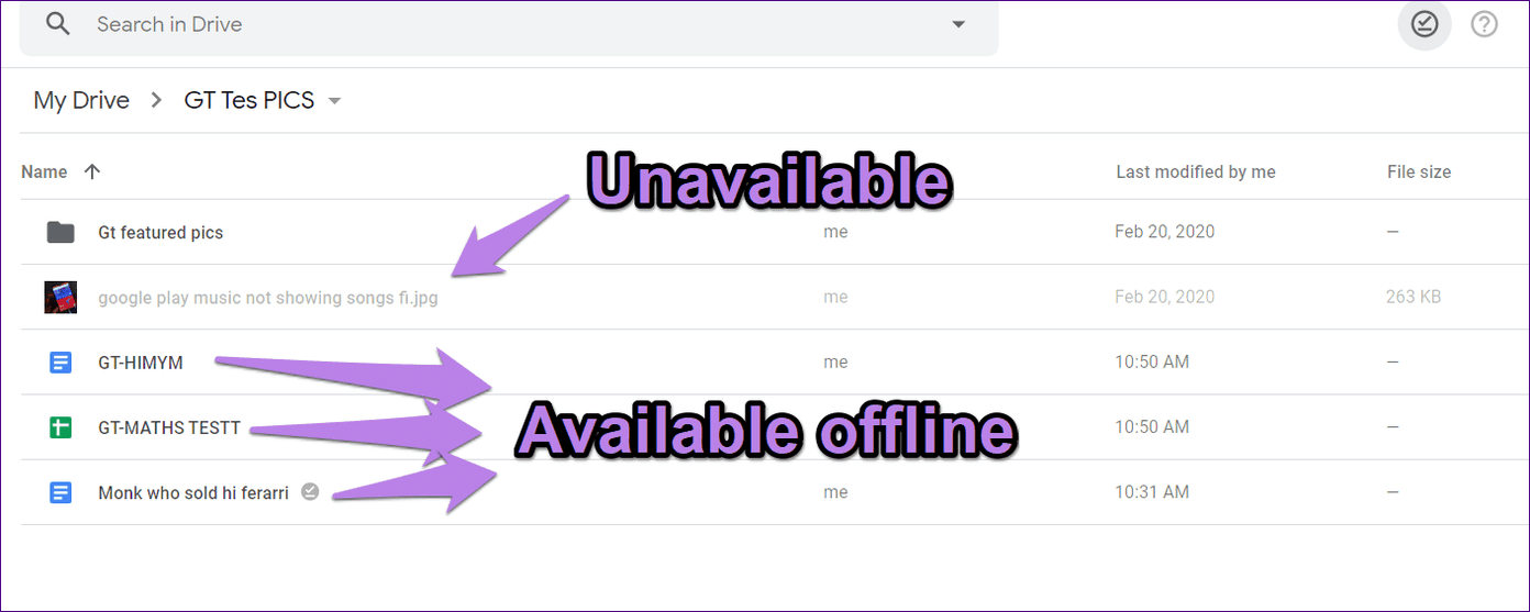 What does make available offline mean in google drive docs sheets slide 9