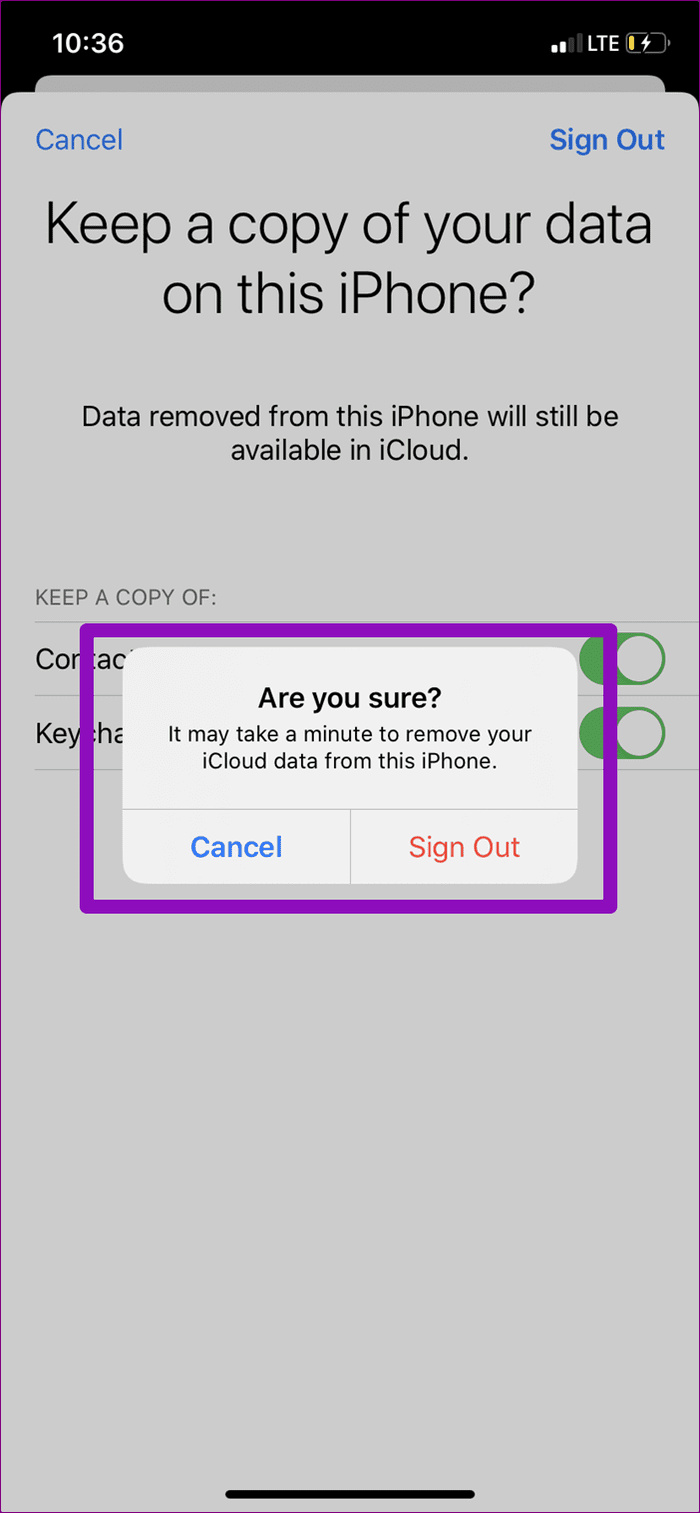 What happen when you sign out apple id iphone 06