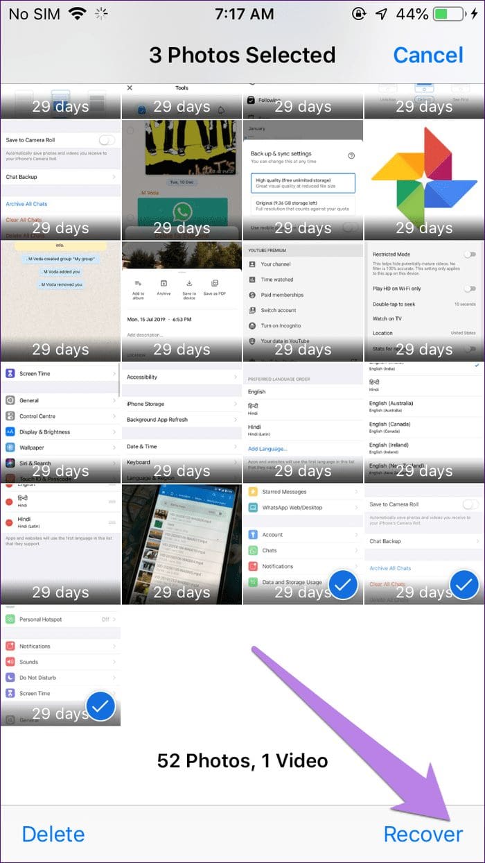 What happens when you delete photos from iphone 4