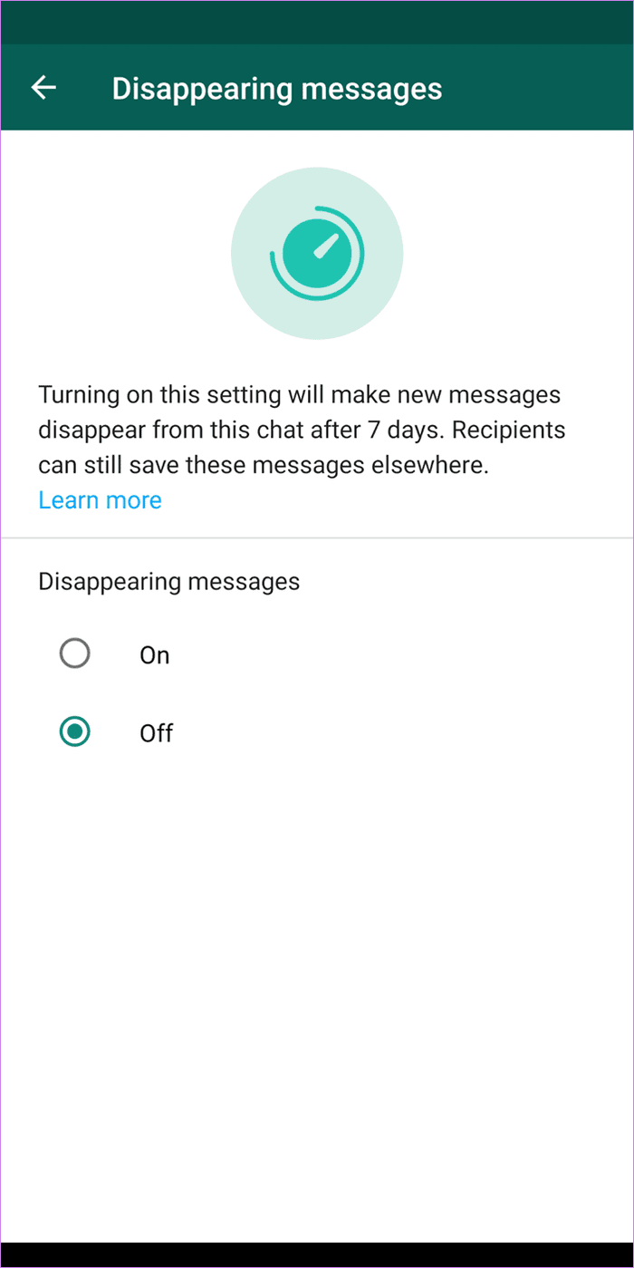 Whatsapp disappearing messages meaning 9