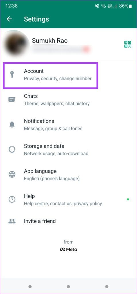 Account settings