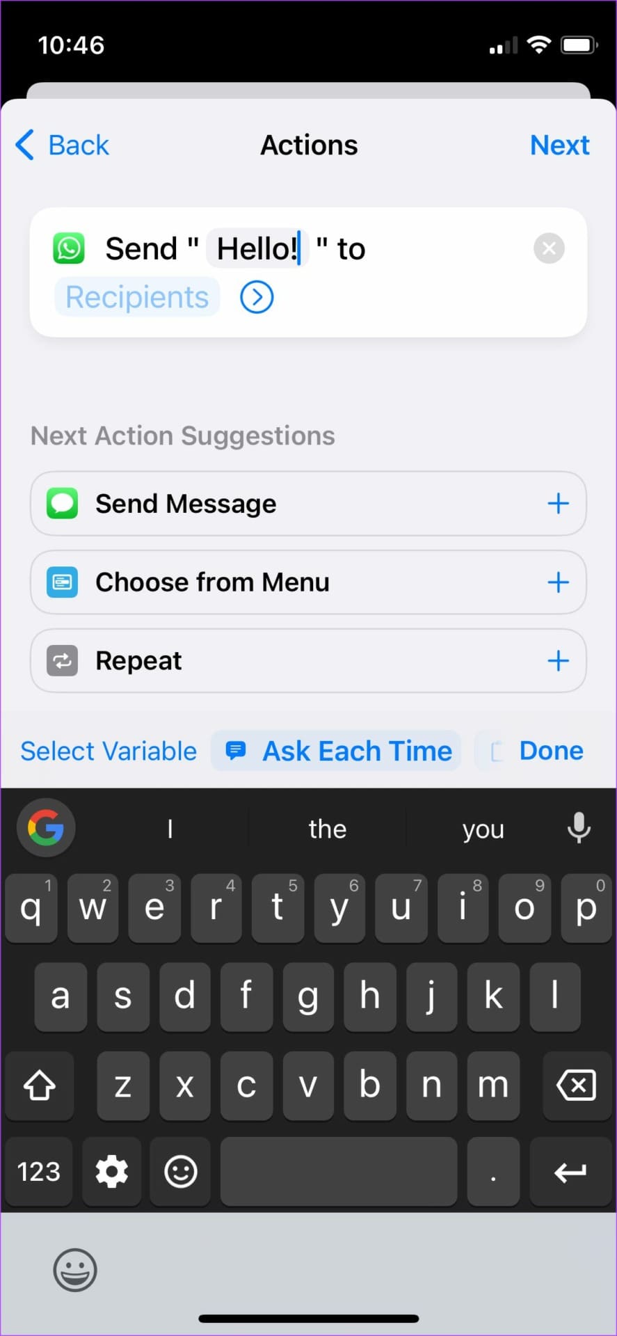 schedule message