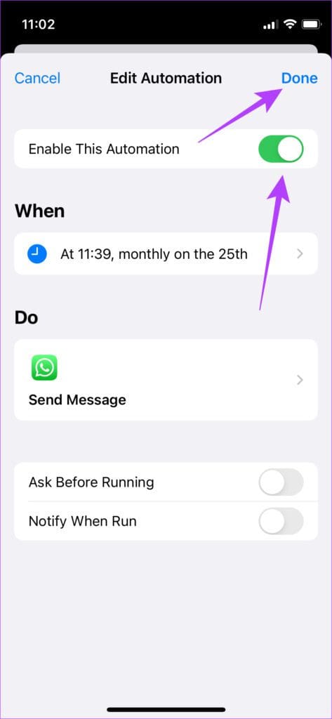 Enable automation