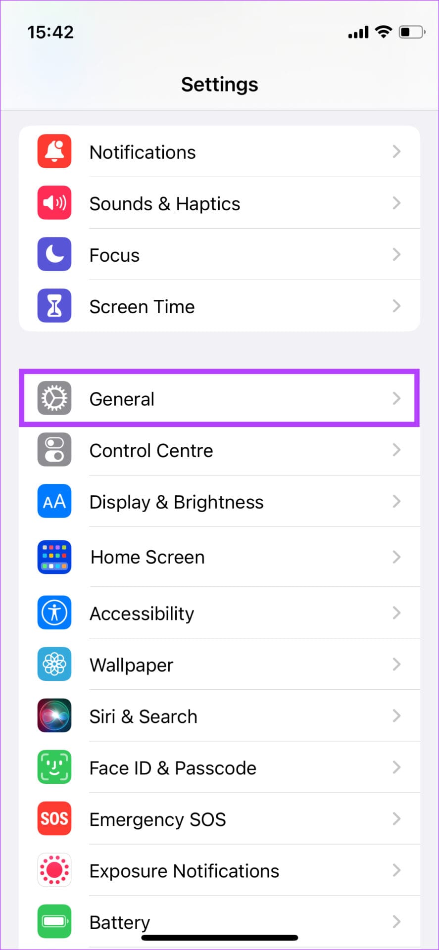 General settings