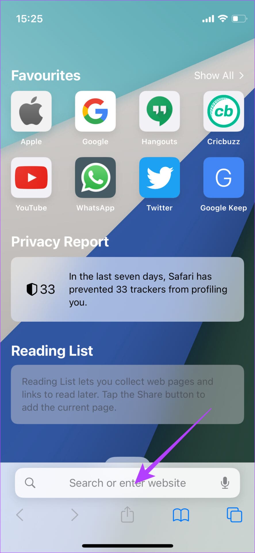 address bar