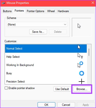 Browse button