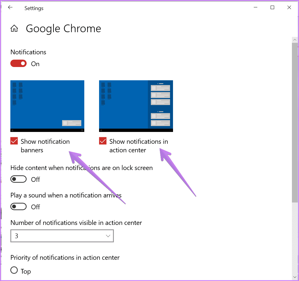 Windows 10 notification banner not showing 3