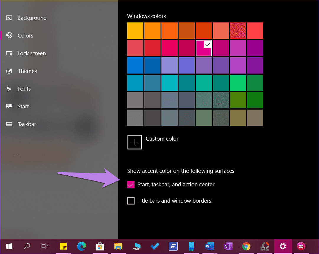 Windows 10 taskbar color not changing 5