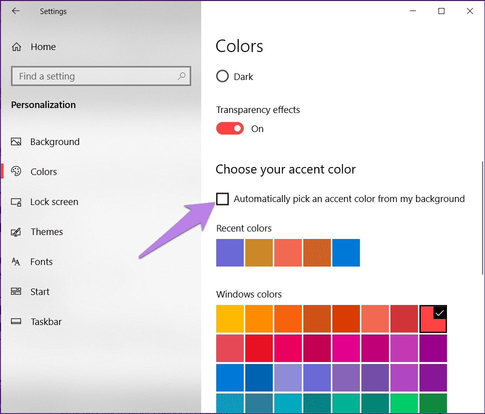Windows 10 taskbar color not changing 9