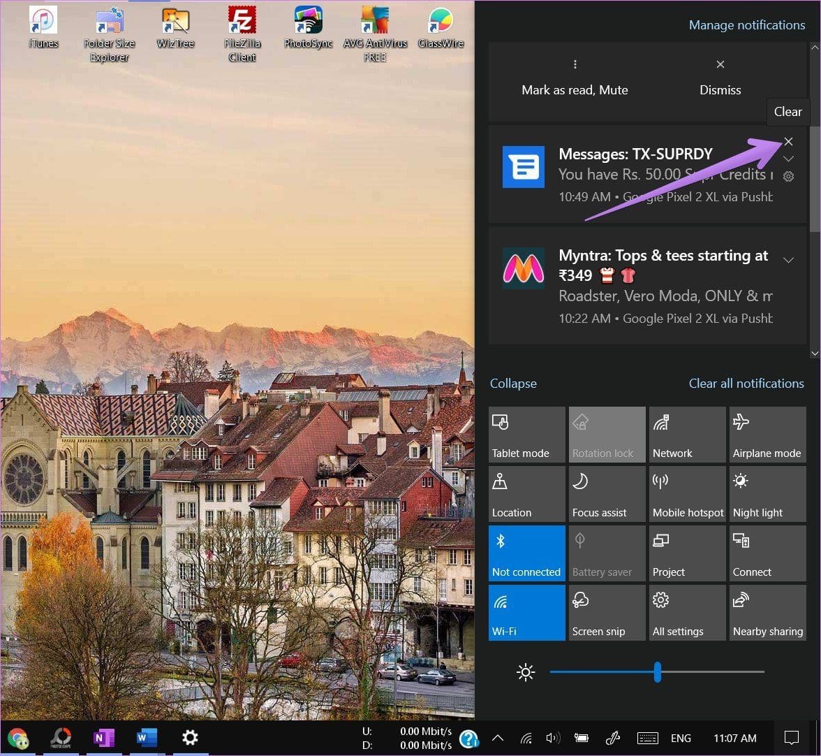 Windows 10 what is action center 11