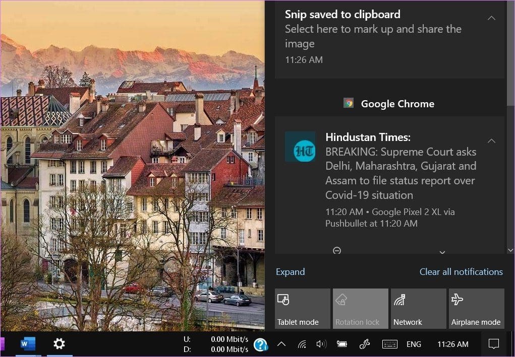 Windows 10 what is action center 19
