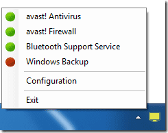 Windows Services Taskbar