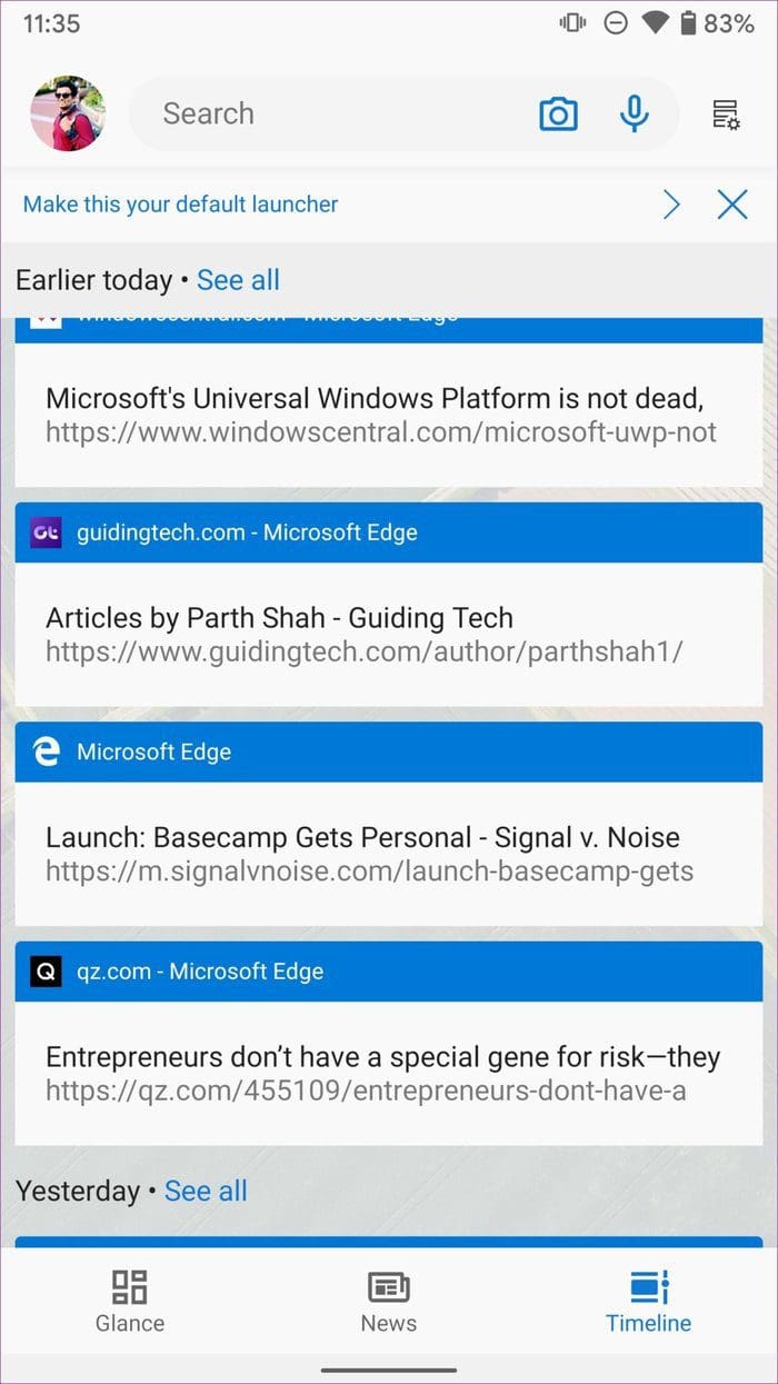 Windows Timeline