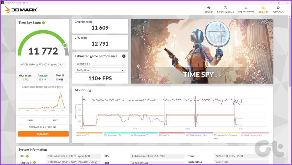 withborder_3DMark Lenovo Legion Slim 5i Benchmarks 