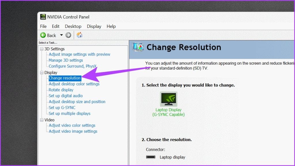 withborder_Click on Display and then click on Change Resolution