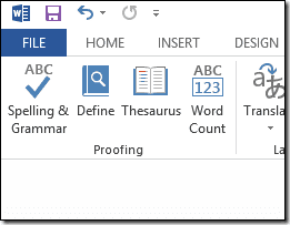 Word File Menu