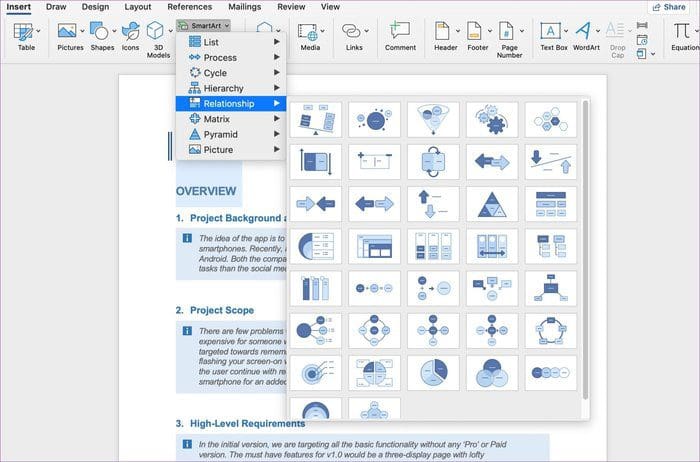 Word smartart 2