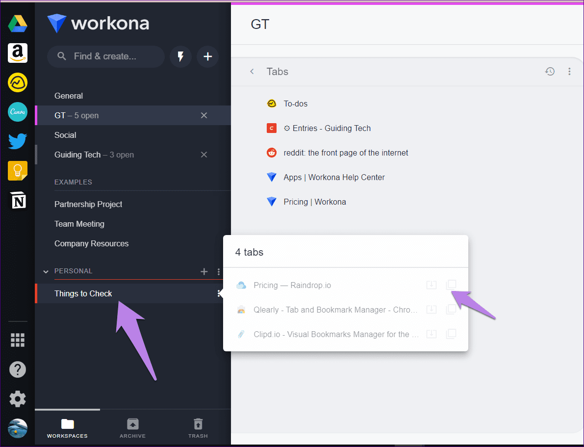Workona extension tips tricks how to use 9