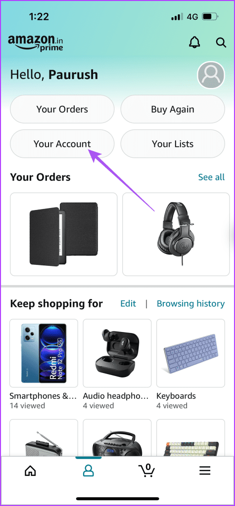 your account amazon app