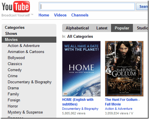 Youtubemovies