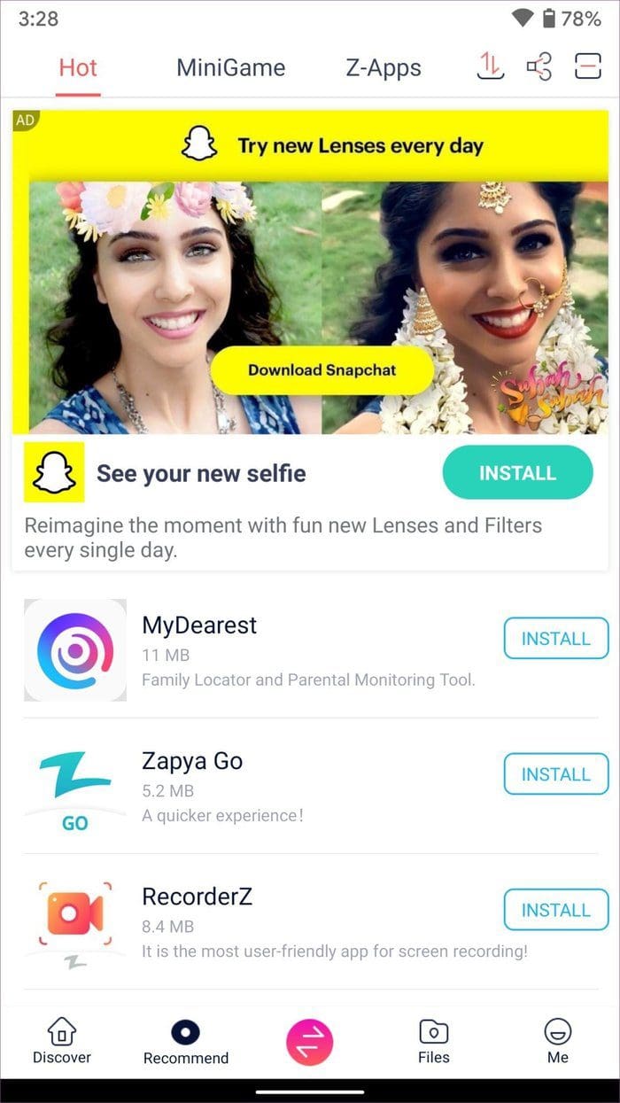 Zapya ads