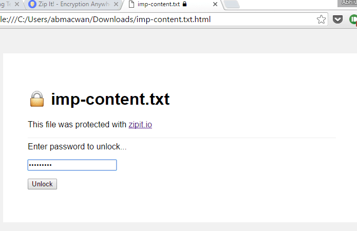 Zipit Unlock Html Page